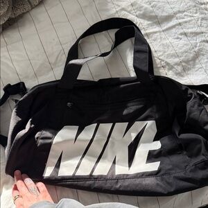 Nike Black and White Duffel Bag